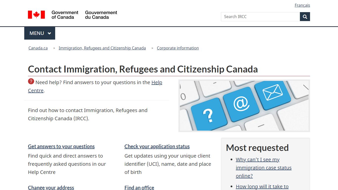 Contact Immigration, Refugees and Citizenship Canada